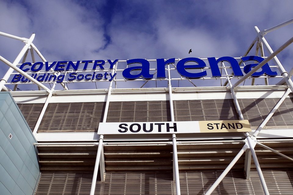 Coventry Building Society Arena, napis na trybunie południowej