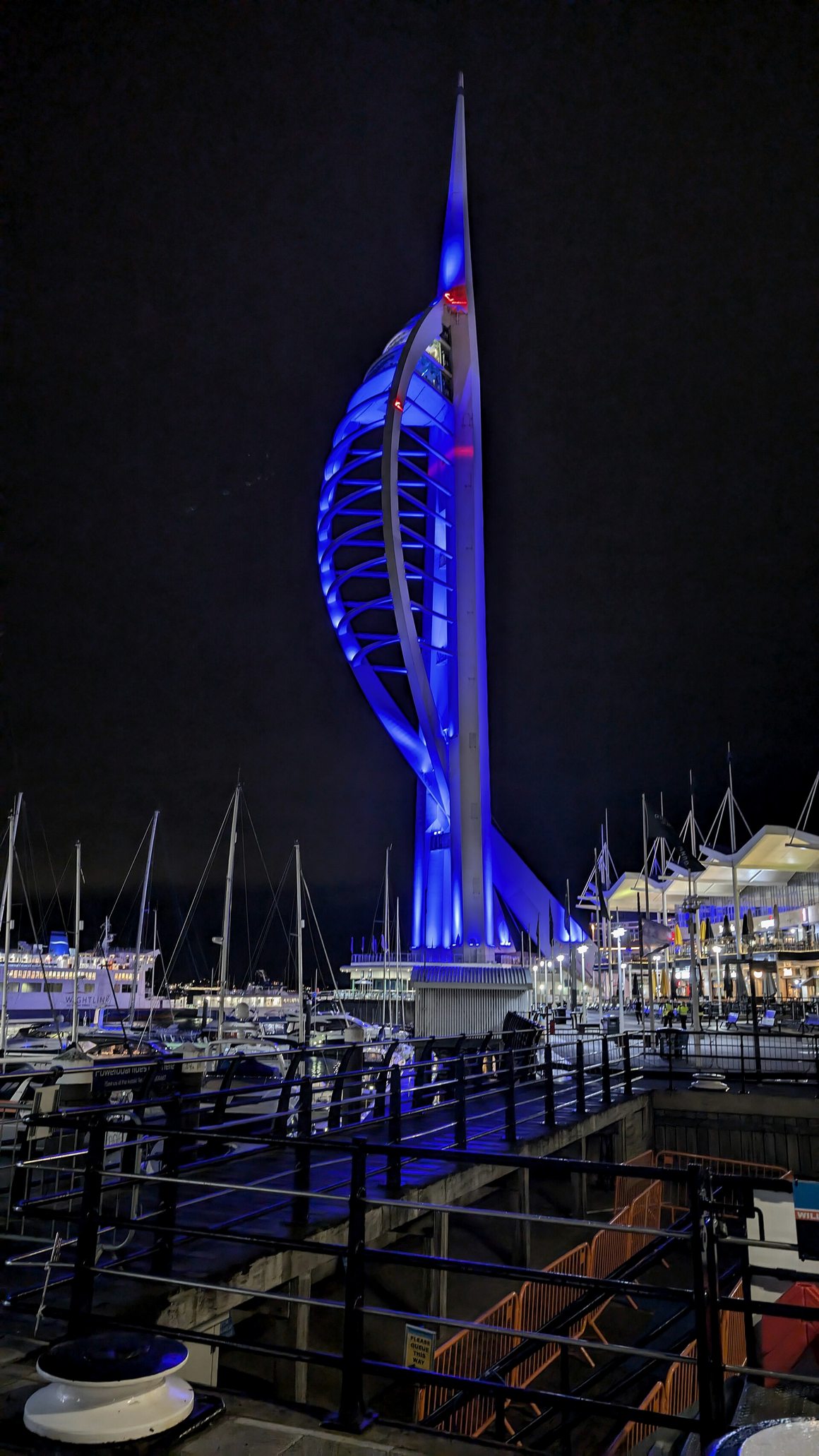 Spinnaker Tower at night