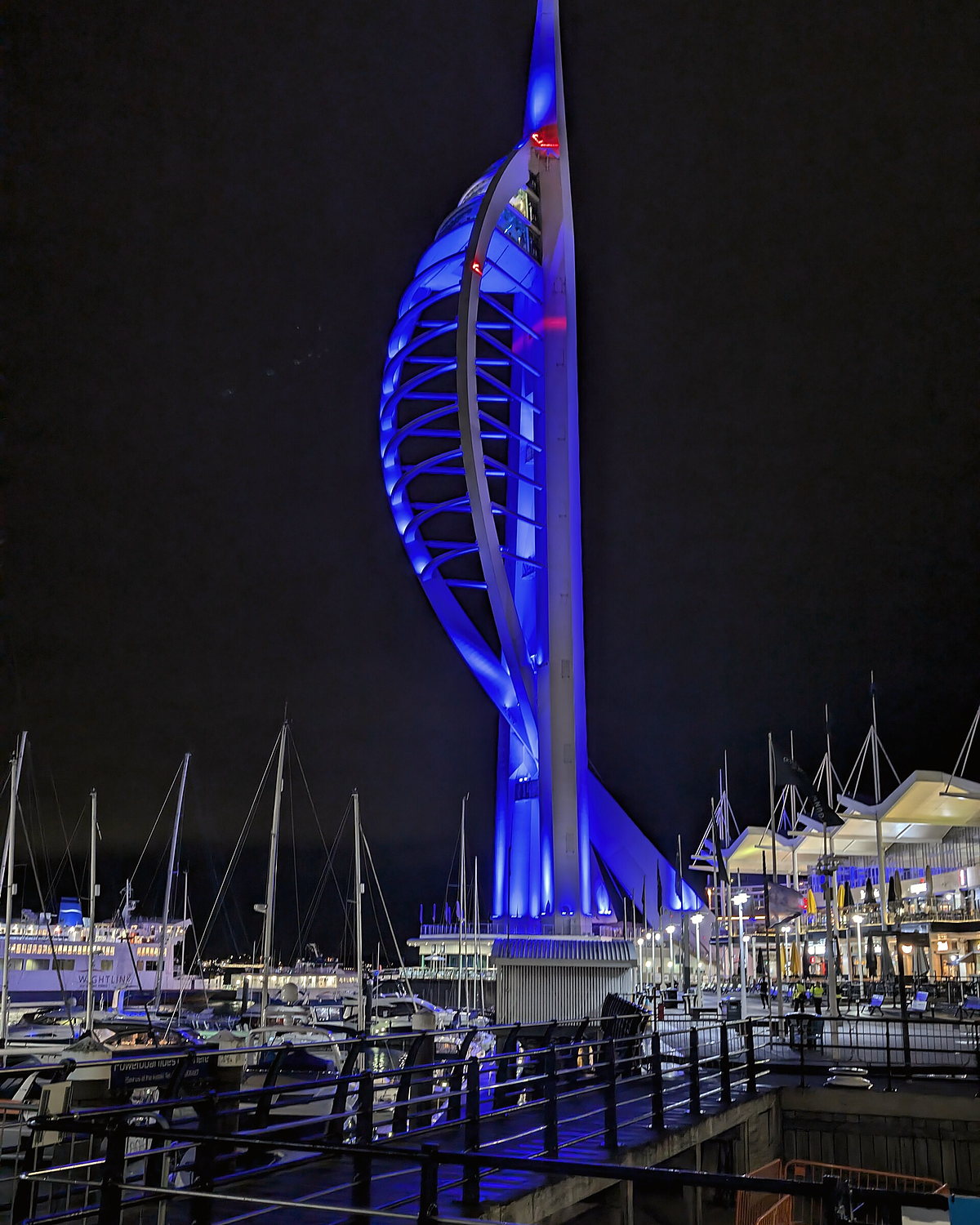 Spinnaker Tower at night